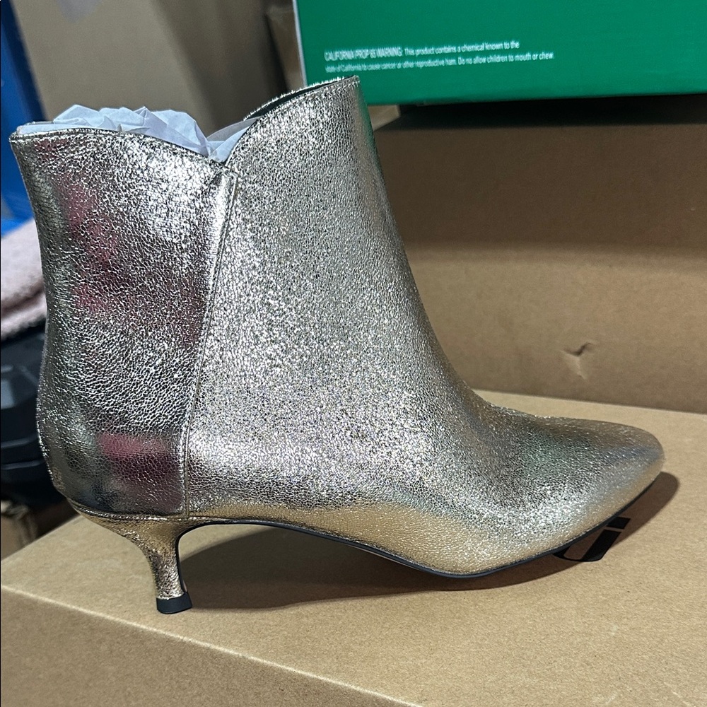 Elegant Silver Ankle Boots